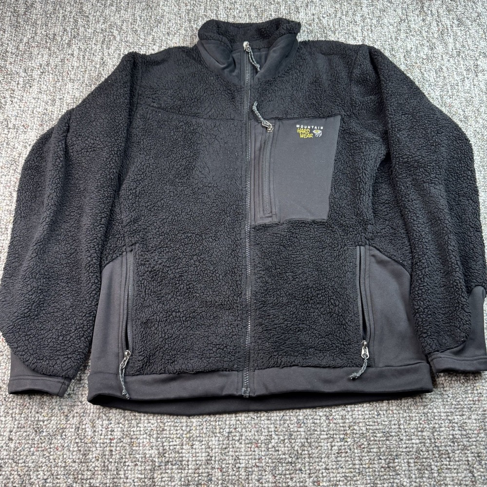 Mountain Hardwear Jacket Womens Large Fleece Zip Sherpa Deep Pile Monkey Black